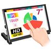 Lustrens Monitor touchscreen da 7 pollici, risoluzione 1024x600, compatibile con PC e console di gioco