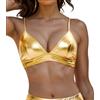 JuicyRose Reggiseno da donna, metallico, lucido, per danza, rave, festival, costumi