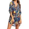 TBSCWYF Abito da Spiaggia Donna Copricostume Donna Mare Copri Bikini Donna Camicia Abito Donna Cover up Maniche 3/4 Copricostume Elegante Casual Costume da Bagno Camicetta Scollo a V