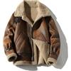 JEShifangjiusu Giacca da aviatore da uomo in finto montone Rancher invernale foderato in pile cappotto in pelle calda vintage bomber