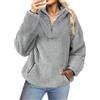 Koerye Felpe Senza Cappuccio da Donna Manica Lunga Felpe con Zip Sweatshirt | Felpa con Colletto Oversize Casual Calda Maglietta Autunno Inverno con Mezza Zip con Tasche Hoodie