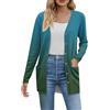 Generic Cardigan lungo da donna, lavorato a maglia, lungo, con bottoni, a maglia, oversize, con scollo a V, con tasche, cardigan elegante