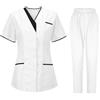 Generico Divisa Infermiere Donna Divisa Sanitaria Set con Casacca e Pantalone Medico | Scrub Medico Donna, Completo Due Pezzi, Tasche Capienti, Linea Professionale, Adatto a Cliniche, Ospedali e Studi Medici