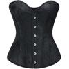 HofeUodo Corsetto Nero Donna, Corsetti Corpetto Top Stringivita Elegante Sexy, Corset Bustino Gotica Push Up In Pizzo, Vestito Steampunk Pirata - Per Halloween, Carnevale, Cosplay E Feste