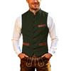 Bauzuoyo Gilet tradizionale da uomo per Oktoberfest, senza maniche, colletto alto, con abbottonatura, abbigliamento bavarese, slim fit, elegante, per feste della birra