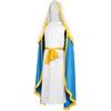 Munweiyu Costume da Vergine Maria, da donna, per adulti, con vestito, abbigliamento biblico, foulard, cintura, abito con cappuccio, per giochi di presepe, Natale, Halloween, cosplay, costume pasquale