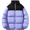 Generic Piumino da donna corto, invernale termico trapuntato cappotto impermeabile imbottito piumino oversize zip up colletto stand cappotto parka da donna ispessito tinta unita abbigliamento da trekking