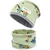 beifon Cappello e Sciarpa per Bambini Invernale Sciarpa Berretto in Maglia Cotone Morbido Elasticizzato a Doppio Beanie Cappello Scaldacollo per Primavera, Autunno e Inverno 2-8 Anni
