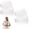 AHANDMAKER Maniche staccabili per matrimonio, abiti in tulle guanti da sposa cinghie lunghe da sposa maniche trasparenti per spose maniche da donna abito da festa accessori moda
