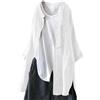 TDEOK Cardigan da donna, estivo, lungo, in lino, oversize, in lino, a maniche lunghe, estive, casual, maglietta leggera, elegante, a tunica, tinta unita, con tasche
