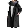 Generic Giacche antipioggia da donna impermeabili con bottoni leggeri, con cappuccio, impermeabili, giacche a vento, maniche lunghe, trench da esterno, top