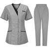 Generico Divisa Infermiere Donna Divisa Sanitaria Set con Casacca e Pantalone Medico | Scrub Medico Donna, Completo Due Pezzi, Tasche Capienti, Linea Professionale, Adatto a Cliniche, Ospedali e Studi Medici