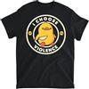 YUJINGG T-shirt con scritta I Choose Violence divertente anatra che tiene coltello 100% cotone stampa grafica t-shirt per uomo donna nero