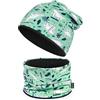 beifon Cappello e Sciarpa per Bambini Invernale Sciarpa Berretto in Maglia Cotone Morbido Elasticizzato a Doppio Beanie Cappello Scaldacollo per Primavera, Autunno e Inverno 2-8 Anni