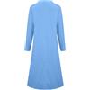 Generic Abiti da donna UK scollo a V manica lunga traspirante Boho Maxi abito tinta unita cotone sciolto lino fluido autunno vacanze taglie forti abiti da donna UK