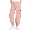 JiAmy Y2K - Pantaloni cargo da ragazza, stile streetwear, con tasche multiple, in cotone, a vita alta, stile hip hop, per danza e danza per bambini 5-14 anni