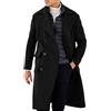 Generic Mens Coat Slim Fit Casual Double Breasted Winter Pea Coats Stylish Jacket | Long Warm Trench Coat,business Casual Outfit,wool Blend,notched Collar,pocket,windbreaker,pea Jacket
