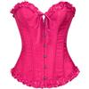RYTEJFES Corsetto Nero Donna Elegante in Raso Corset a Cuore Dimagrante Gothic Bustini Vittoriano Medievale Corsetto Pizzo con Stecche Curvy per Halloween Carnevale e Cosplay