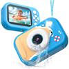 Usteetic Macchina Fotografica Bambini, Fotocamera Impermeabile Bambini 48MP 1080P Macchina Fotografica Digitale Subacquea con 2,4 Pollici Schermo, 32GB Scheda, Flash LED, Regalo per Bambina e Bambino 3-12 Anni