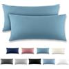 REDKEY Coppia di Federe 40 x 80 cm, Set di 2 Tessuti per Cuscino Letto, con Cerniera Nascosta, 100% Microfibra è morbida e traspirante， Aqua Blue