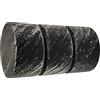GIRASOLE HOME® Terminale Cilindro Scanalato per Asta da Tenda dal Diametro di 18-20 mm 2 Pezzi in Alluminio (Nero e Argento)