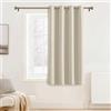 PONY DANCE Tenda Oscurante Termica da Interno per Soggiorno Moderna | per Camera da Letto, Porta, Antifreddo, con Anelli, Blackout, Privacy, Anti-UV, 1 Pezzo L 140 x A 180 CM, Beige Chiaro
