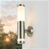 Licht-Erlebnisse Lampada da esterno in acciaio inox con sensore di movimento H: 34 cm E27 IP44 lampada da esterno da parete con sensore lampada da ingresso lampada da terrazza lampada da porta d'ingresso Brighton