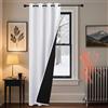 PONY DANCE Tenda per Porta Termica Isolante Freddo e Caldo L140 x A240 cm | 1 Pezzo, Bianco Puro, 100% Oscurante, Doppio Strato, Antifreddo, Pesante, Spesso, per Interni/Camera da Letto/Soggiorno