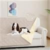 DUJUIKE Copridivano 100% impermeabile per cani, coperta per animali domestici, protezione per mobili per bambini e animali domestici, con fondo antiscivolo, per 3 posti (Crema, 173 x 208 cm)