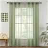 MIULEE Tende Voile Trasparenti Occhielli 2 Pannelli Verde Salvia 140x215cm | Tende per Interni, con Anelli, Moderne Decorazione, per finestre Salotto Soggiorno Camera da Letto, Eleganti Morbide