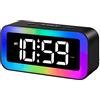 MOSUO Sveglia digitale per bambini con luce notturna 7 colori LED orologio digitale con 2 modalità di allarme luminosità regolabile Snooze controllo vocale 12/24 ore porta USB