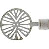 GIRASOLE HOME® Terminale Ruota per Asta da Tenda dal Diametro di 18-20 mm 2 Pezzi in Ferro (Bianco e Oro)
