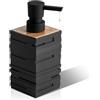 Gigmeta Dispenser Sapone Bagno Nero, Dispenser di Sapone Moderno, 10 OZ Dosatore Sapone Cucina - Stile Teak Piazza