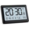 LATEC Orologio, Sveglia Digitale Radio Controllata con Ampio Schermo LCD da 7,5" - Orologio Digitale a Batteria con Temperatura/Umidità/Calendario - Sveglia/Funzione Snooze - Retroilluminazione