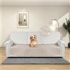 DUJUIKE Copridivano 100% impermeabile per cani, coperta per animali domestici, protezione per mobili per bambini e animali domestici, con fondo antiscivolo, per 3 posti (Crema, 76 x 180 cm)