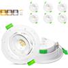 Aulaiyi Faretti LED Incasso 230V Dimmerabile 3 Livelli IP44, Foro Ø68-80mm | 45° Orientabili Faretto Incasso Cartongesso Ultrasottili 22mm, 5W Regolabile 3CCT, Faretti LED per Bagno, Set di 6 Bianco