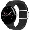 Lonkenn Intrecciato Cinturino per Google Pixel Watch 4 41mm/3 41mm/Watch 2/1, Cinturini Magnetico in Nylon Solo Loop, Cinturino di Ricambio, Regolabile, Nero