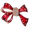 Générique Spilla in acciaio inox con fiocco di coccarda rosso e pois bianchi., 4 x 3 cm, Acciaio inossidabile