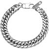 flintronic Bracciale Uomo, Bracciale in Acciaio Inox Uomo Donna, Bracciale Acciaio Inossidabile, Braccialetto Catena, Lunghezza 21/22 cm, Larghezza 6/9/10/12 mm