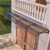 DAWNINGHOMM Pensilina da Esterno 120 x 400 cm - Tettoia per Porta d'Ingresso in Policarbonato con Staffe in ABS, Protezione da Pioggia, Neve e Raggi UV per Porta, Finestra e Terrazza