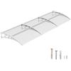 DAWNINGHOMM Pensilina da Esterno 150 x 300 cm - Tettoia per Porta d'Ingresso in Policarbonato con Staffe in ABS, Protezione da Pioggia, Neve e Raggi UV per Porta, Finestra e Terrazza