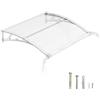 DAWNINGHOMM Pensilina da Esterno 80 x 120 cm Policarbonato Tettoia - Groove di Scarico, Protezione UV, Pioggia, Neve e Sole per Patio, Porta e Finestra