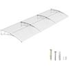 DAWNINGHOMM Pensilina da Esterno 100 x 300 cm - Tettoia per Porta d'Ingresso in Policarbonato con Staffe in ABS, Protezione da Pioggia, Neve e Raggi UV per Porta, Finestra e Terrazza