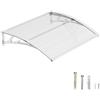 DAWNINGHOMM Pensilina da Esterno 80 x 100 cm - Tettoia per Porta d'Ingresso in Policarbonato con Staffe in ABS, Protezione da Pioggia, Neve e Raggi UV per Porta, Finestra e Terrazza