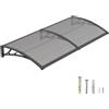 DAWNINGHOMM Pensilina da Esterno 100 x 200 cm - Tettoia per Porta d'Ingresso in Policarbonato con Staffe in ABS, Protezione da Pioggia, Neve e Raggi UV per Porta, Finestra e Terrazza
