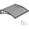 DAWNINGHOMM Pensilina da Esterno 100 x 100 cm - Tettoia per Porta d'Ingresso in Policarbonato con Staffe in ABS, Protezione da Pioggia, Neve e Raggi UV per Porta, Finestra e Terrazza