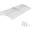 DAWNINGHOMM Pensilina da Esterno 120 x 200 cm - Tettoia per Porta d'Ingresso in Policarbonato con Staffe in ABS, Protezione da Pioggia, Neve e Raggi UV per Porta, Finestra e Terrazza