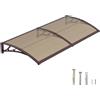 DAWNINGHOMM Pensilina da Esterno 100 x 200 cm - Tettoia per Porta d'Ingresso in Policarbonato con Staffe in ABS, Protezione da Pioggia, Neve e Raggi UV per Porta, Finestra e Terrazza