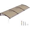 DAWNINGHOMM Pensilina da Esterno 80 x 300 cm Policarbonato Tettoia - Groove di Scarico, Protezione UV, Pioggia, Neve e Sole per Patio, Porta e Finestra