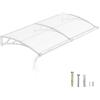 DAWNINGHOMM Pensilina da Esterno 80 x 200 cm Policarbonato Tettoia - Groove di Scarico, Protezione UV, Pioggia, Neve e Sole per Patio, Porta e Finestra